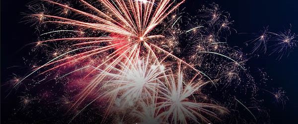 Fireworks in Night Sky